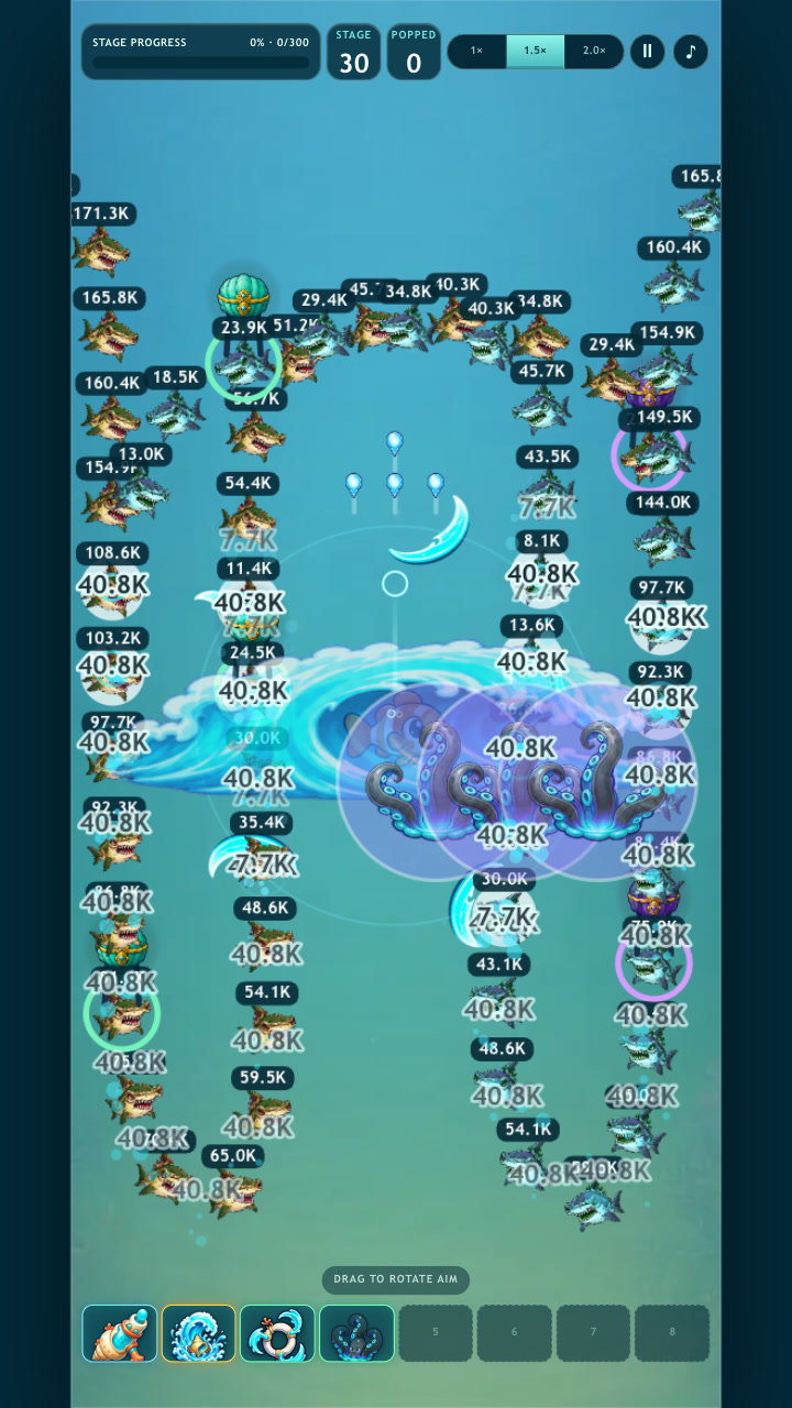 Tidal Surge sweeping through enemies around Captain Fin